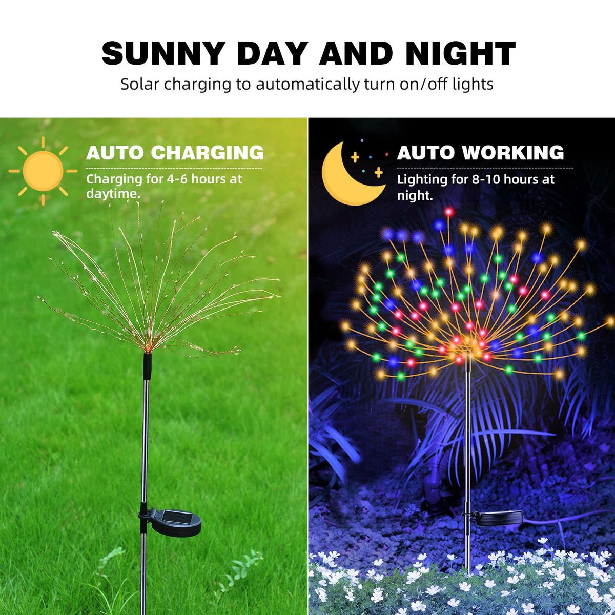 Adjustable Solar Fireworks Light
