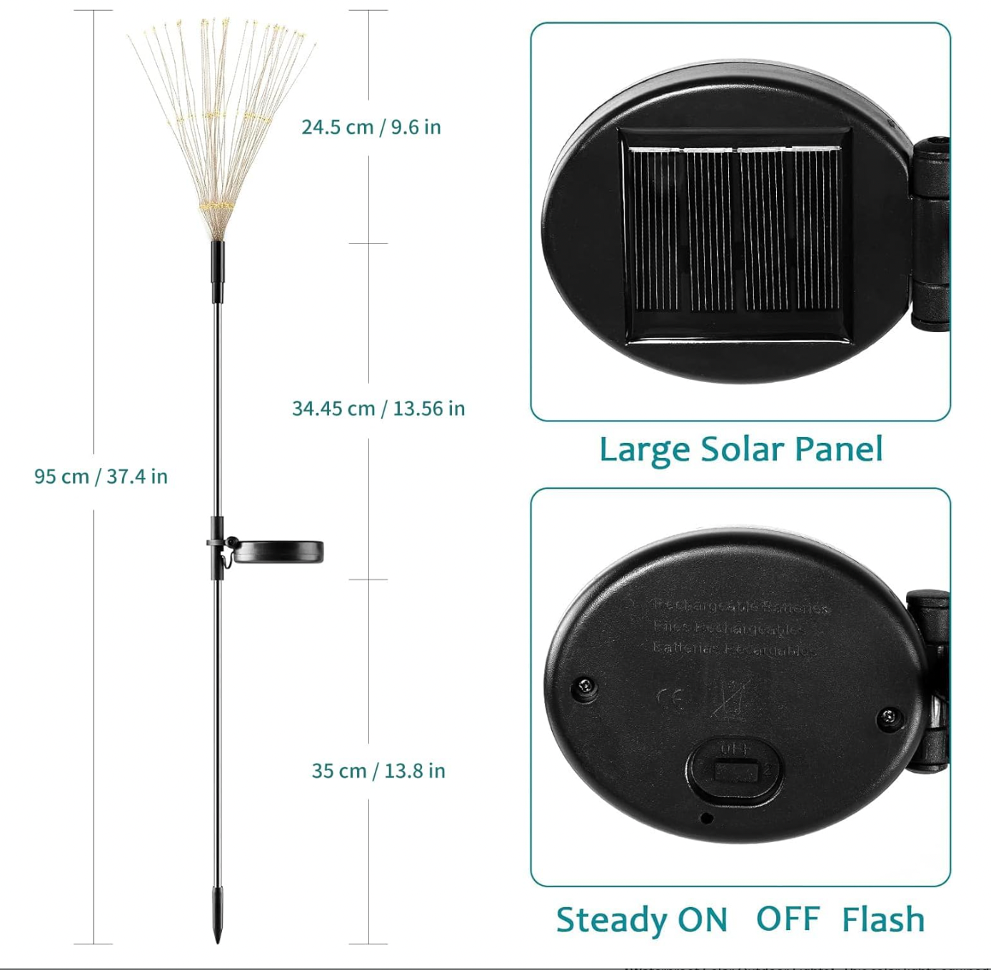 Adjustable Solar Fireworks Light
